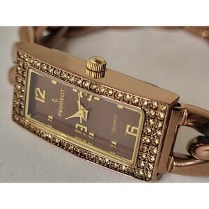 Peugeot PQ25004 Chain Bracelet Quartz Analog Ladies Watch Sz. 6 3/4" New Battery